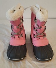 Cat Jack Hook- -Loop Winter Boots Faux Fur Waterproof Pink Size 1 NWT