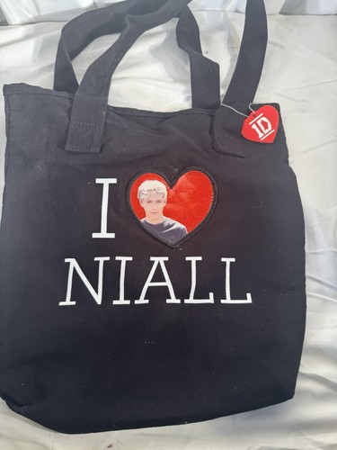 One Direction I Love Niall Tote Bag Handbag 1D I Heart Niall 12” X 12.5” Black