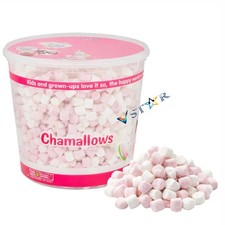 HARIBO Chamallows Mini Marshmallows Pink & White Tub 475g Soft Fluffy Mallows 