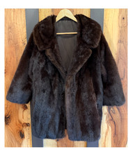 Vintage 1970s Ranch Mink Fur Coat   Dark Brown   Custom Furrier Made