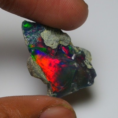 Echter 18,45 kt hochwertiger schwarzer Opal rau natürlicher äthiopischer Welo...