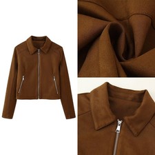 Women Coat Zipper Pockets Top Fashionable Jacket Vacations Outerwear Sports