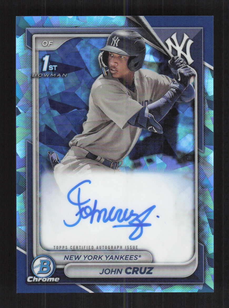 John Cruz 2024 Bowman Sapphire Autographs Auto #BSPA-JCZ