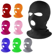 Balaclava 3 Hole Thermal Knitted Ski Mask Motorcycle Full Face Neck Warmer Under