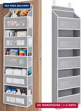 Over The Door Organizer Storage, 5 Shelf Hanging Door Organizer with 5 Large Cap