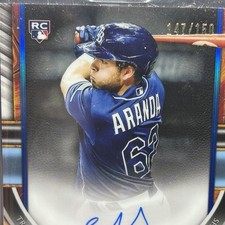 Topps 2023 Tribute Autographs Jonathan Aranda Blue #TA-JA /150 Rookie Rays