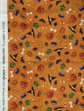Michael Miller Fabrics Howl-o-Ween Pumpkins and Treats - BTHY: 18  x 44  