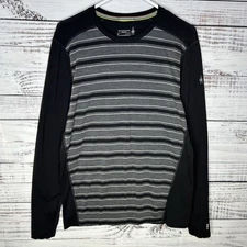 Smartwool Merino Wool 150 Base Layer Long Sleeve T-Shirt SW000748 Striped Medium
