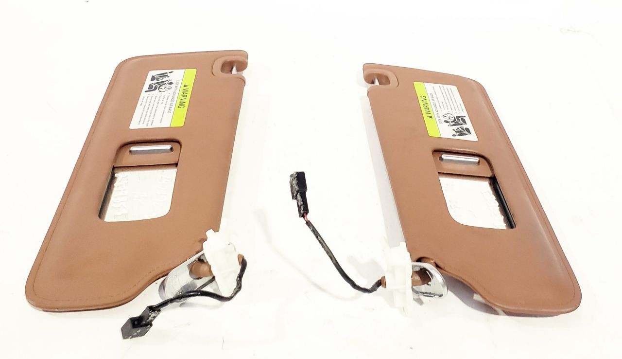 2007 Bentley Continental GTC OEM Pair Sun Visors Saddle Brown Leather 3w0857585d