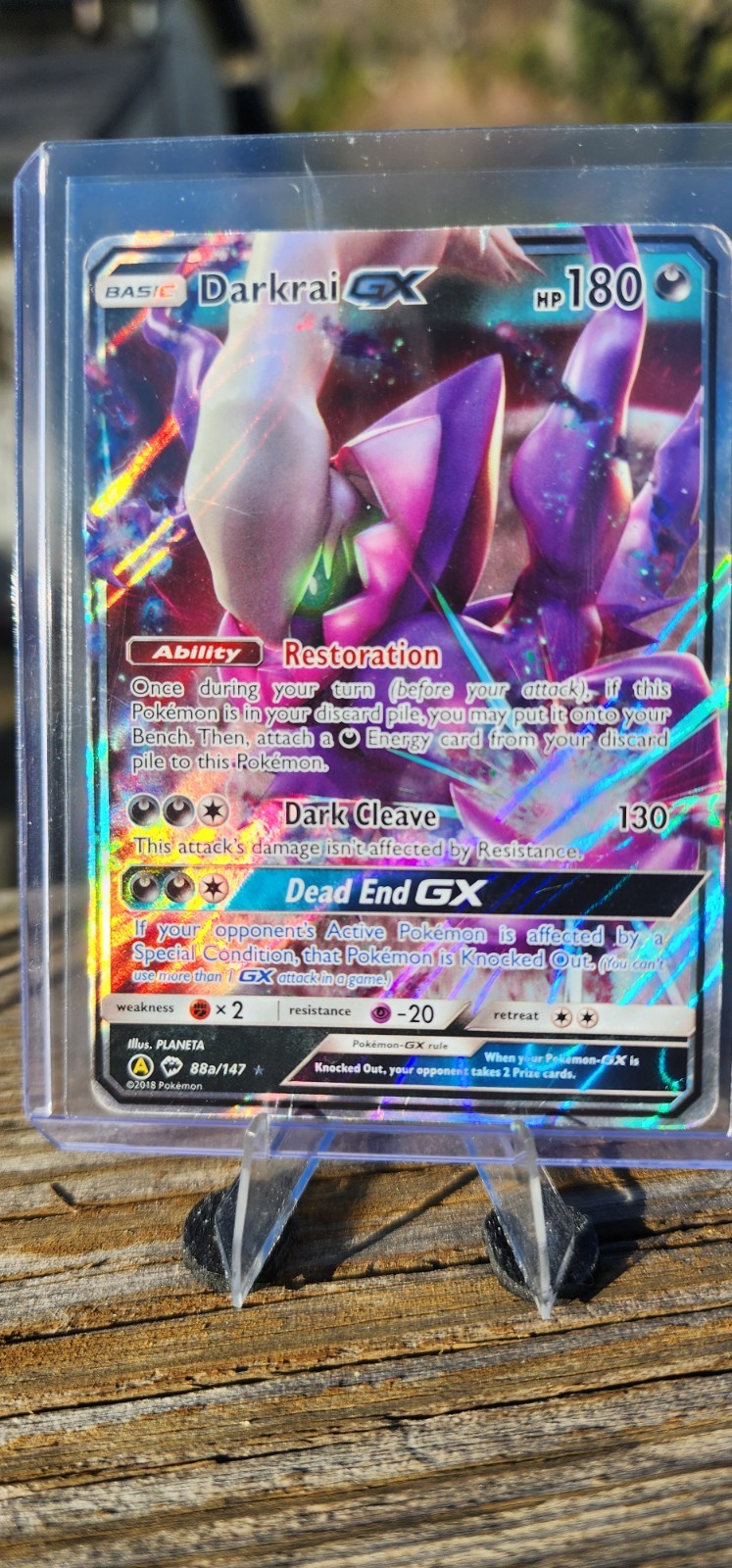 Pokemon Darkrai GX Full Art Ultra Rare Holo Foil Card 88/147 Burning Shadows