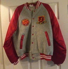 Vintage 1980s 9th Marine Tun Tavern War Memorial Satin Embroided Coat Jacket A+