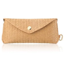 Leinuosen Woven Straw Eyeglass Case Rattan Glasses Case Boho Decor Eyeglass