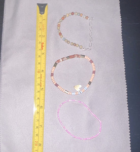 3pc Multicolor Beaded Bracelet Mixed Lot, Mixed Materials, Unisex Adults