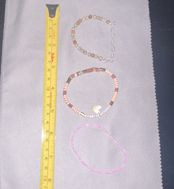 3pc Multicolor Beaded Bracelet Mixed Lot, Mixed Materials, Unisex Adults