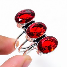 Red Garnet Gemstone Handmade 925 Sterling Silver All Size Ring For Gift