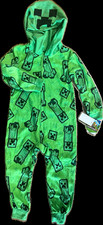 MINECRAFT Boys Pajamas One Piece Union Suit Halloween/Fall NEW Size 4/5