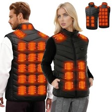 Heated Vest Men Women:28 Heating Zones Electric Warming Heating Medium Black