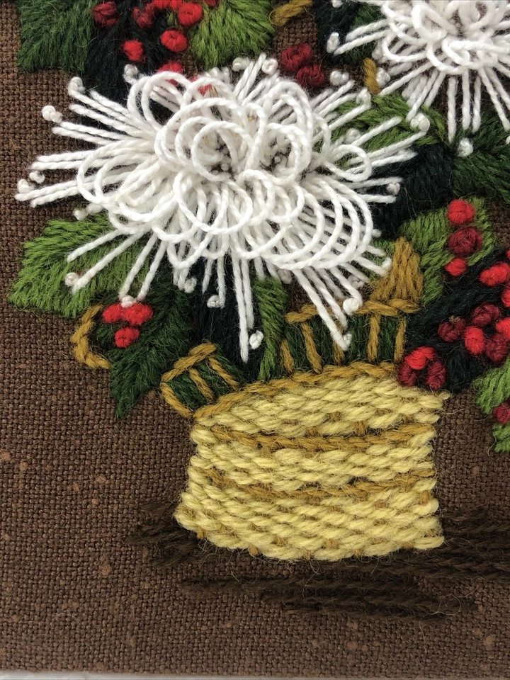 "De colección Jiffy Stitchery Crewel Mamás y Acebo Acabado No Enmarcado 5""x7""" Foto 4 de 4