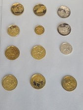 Rare Proof Set! Lot (12) 1980 China Olympic 30, 20, 1  Yuan Silver & Brass Coins