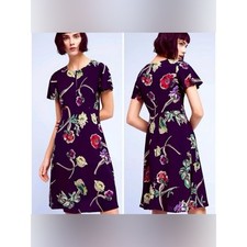 Maeve Women's Purple Floral A-Line Dress 2 Petite