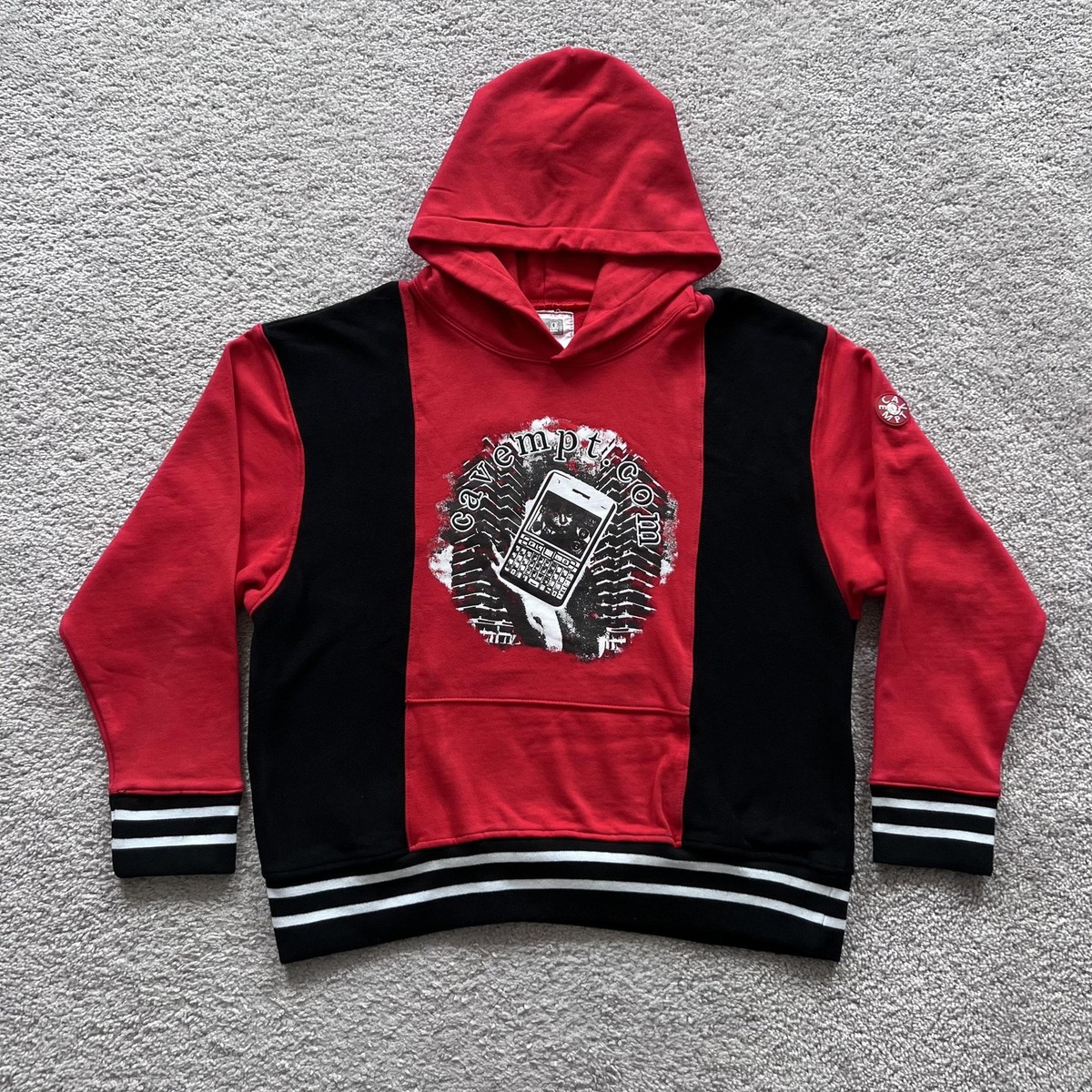 トップス C.E cav empt whatever hoodie XL size 552 Cav Empt Red Black Pullover Hoodie Mens XL Graphic Made In Japan