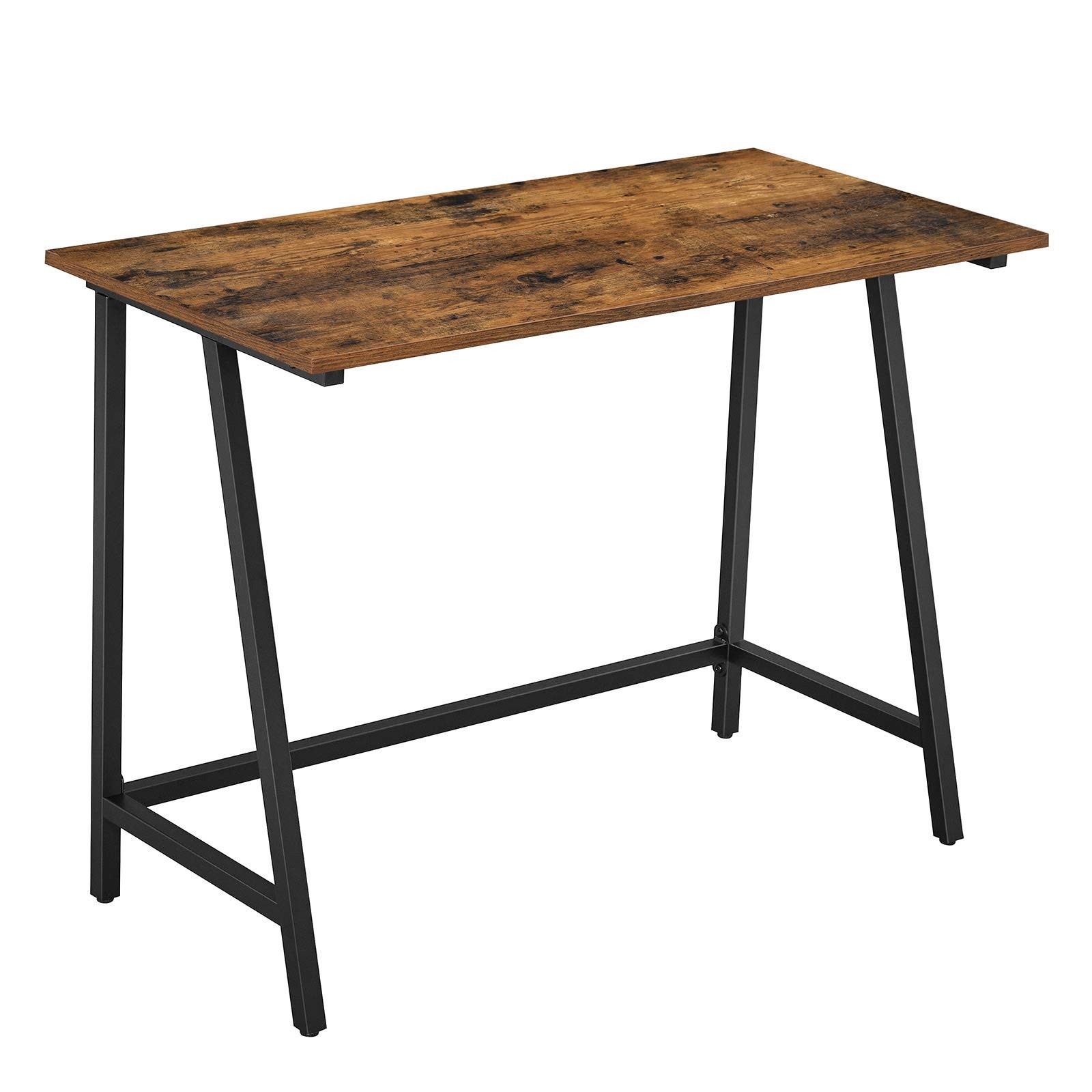VASAGLE Computer Desk, Writing Desk with Steel Frame, Rustic Top, Work Table for Office and Home Study, Easy Assembly, 100 x 50 x 75 cm, Industrial, Rustic Brown and Black LWD40X - Image 2