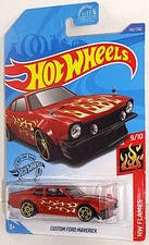 Hot Wheels 2020 HW Flames Series #142 Custom Ford Maverick Dark Orange w/ PR5s