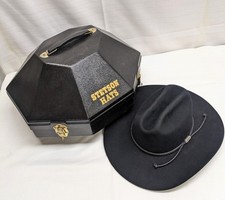 Vintage John B. Stetson 4X Beaver Cowboy Hat Pre 1971 Black With Hard Case