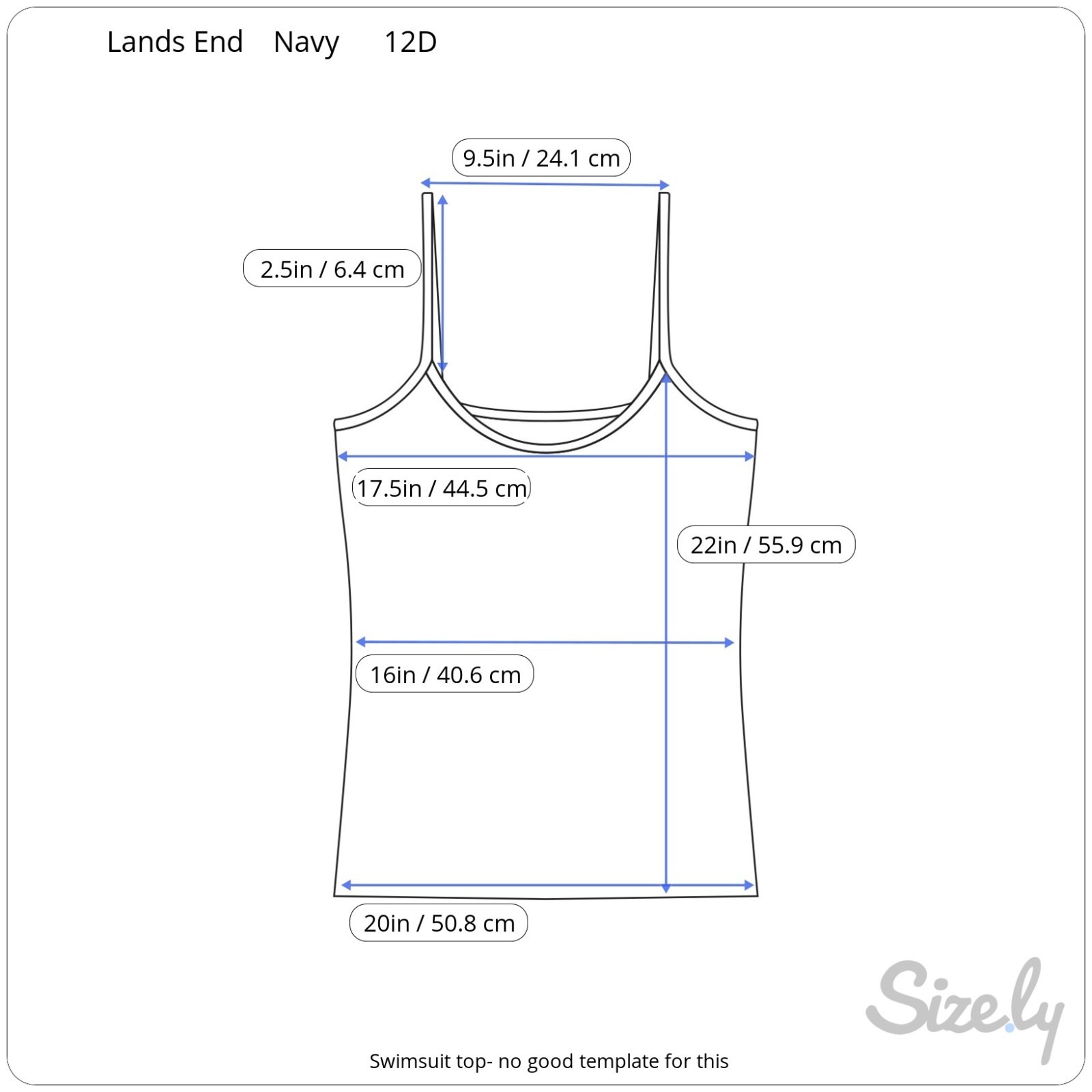 Lands End Tankini Swim Skirt Set Navy Top Size 12  Bottoms 14P Beach Resort