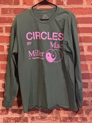 Mac Miller Circles Long Sleeve Shirt Official Green Pink Size Medium