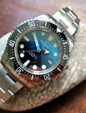 New Mens 43mm POSEIDON Blue 'Sea Dweller' Divers Watch 200M SEIKO NH35 Auto Movt