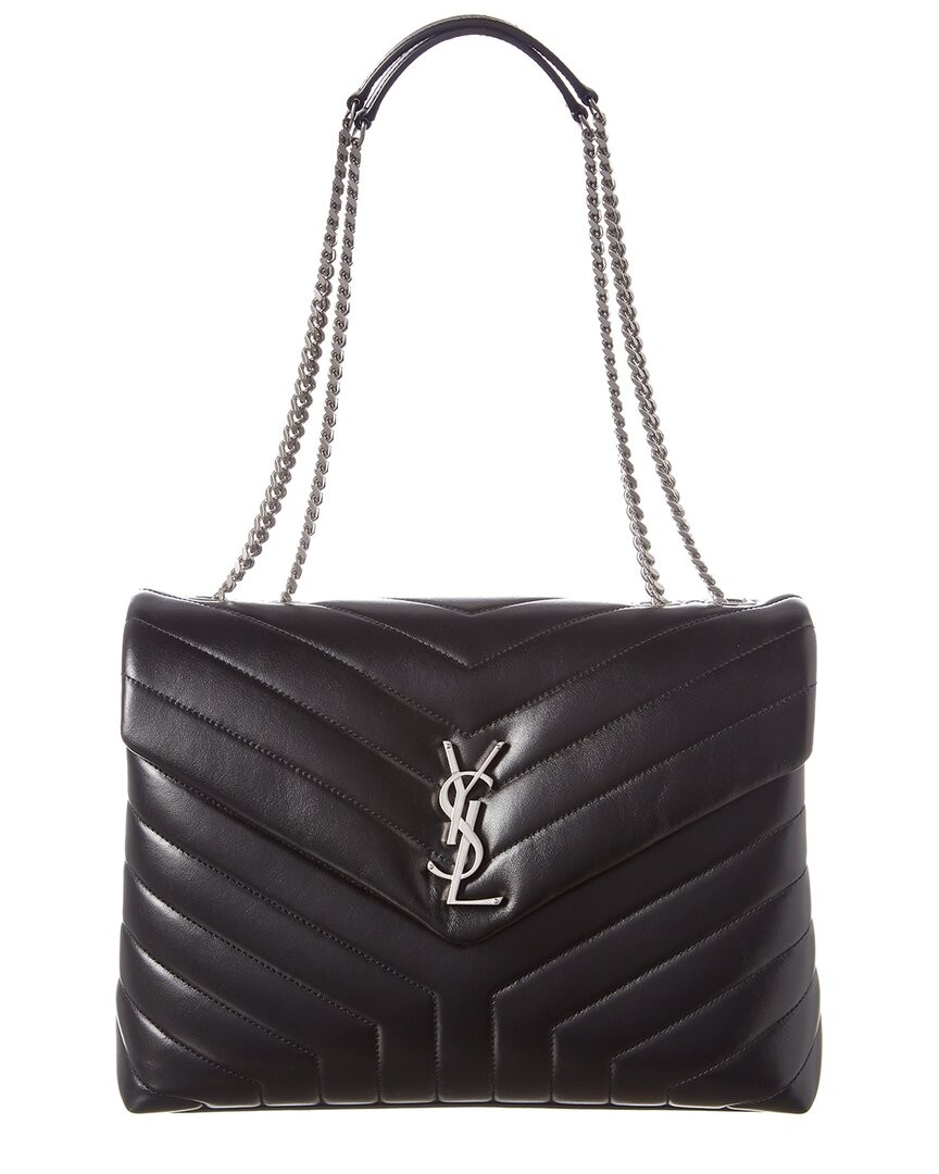 Saint Laurent Loulou Borsa a tracolla media Matelasse Y in pelle con catena da donna nera