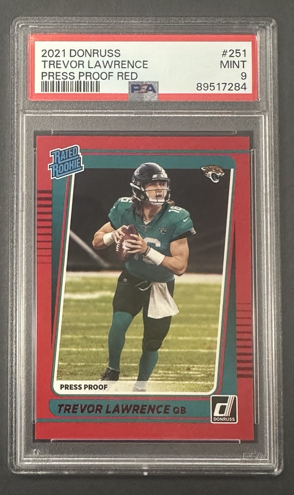2021 Trevor Lawrence Donruss Press Proof Red RR #251 PSA 9