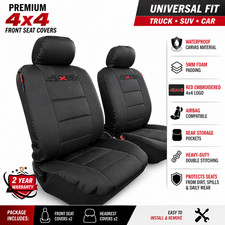 Durable Waterproof 4x4 SUV Front Seat Covers Black Canvas For Nissan Rogue 2PCS