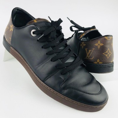 Louis Vuitton Men's Black Monogram Leather Sneakers Size US