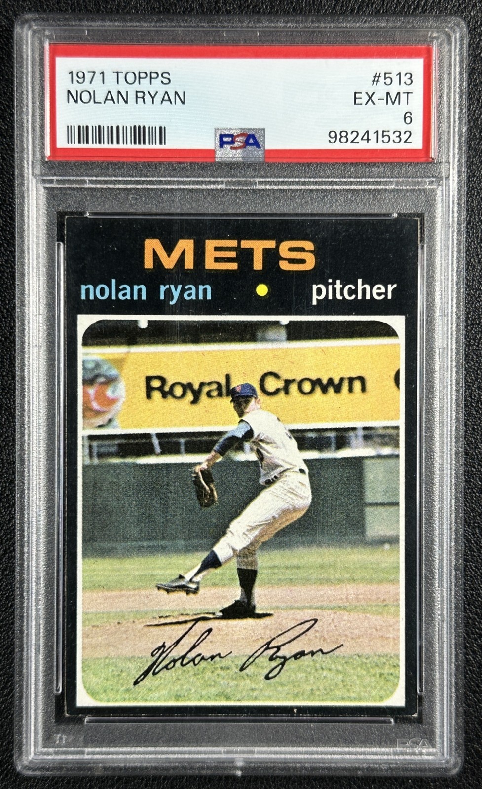 NOLAN RYAN PSA 6 1971 TOPPS BASEBALL #513 METS 1532