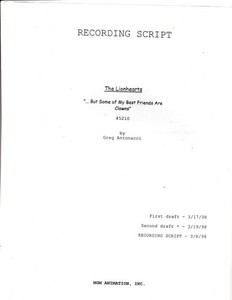 The Lionhearts Original Recording Script # 5210 3/8/1998