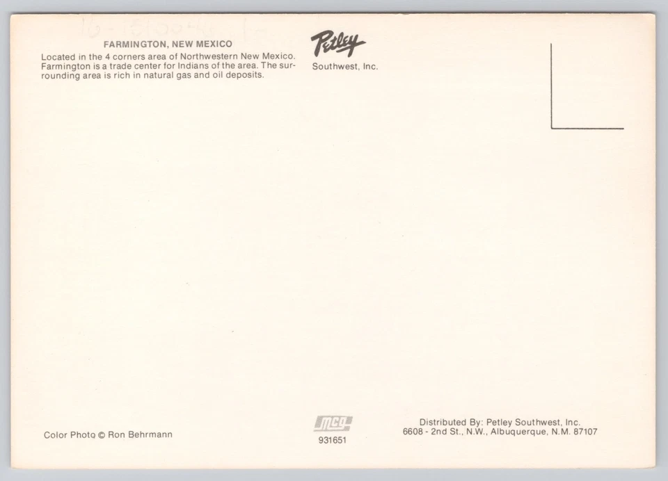 Farmington New Mexico, Street Scene, Shell Gasoline, Old Cars, Vintage Postcard - Image 2 of 2