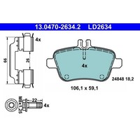 ATE 13.0470-2634.2 Bremsbelagsatz FüR Mercedes Benz CLA GLA Klasse C117 X117