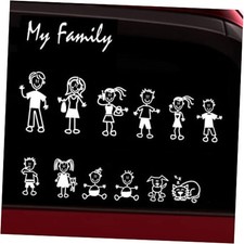 13 Stick Figure My Family Car Stickers Style 1 with Pet Dog 13 Figure Set 1
