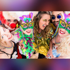 5 Pcs Mardi Gras Costume Accessory Set Masquerade Feather Mask 72 Inch Feathe...