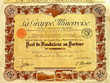 La Grappe Minervoise histor. Aktie + Kup. Montrouge 1930 Wein Frankreich France