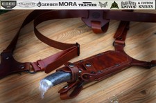 Custom Leather Shoulder Knife Holster: Handmade Vertical/Horizontal Carry