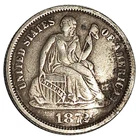 1872 Seated Liberty Dime – VF Condition – 90% Silver – Philadelphia –#959