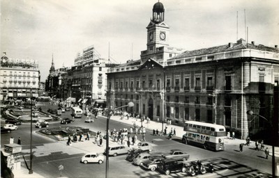 um 17260 Puerta del Sol Madrid Spanien RP Postkarte