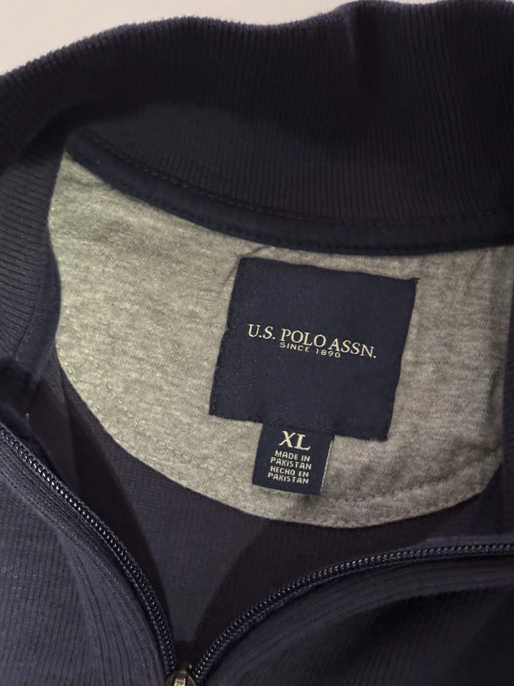 US Polo Assn. Camisa clásica de manga larga de jersey de algodón con cuello redondo azul XL para hombre Foto 3 de 4