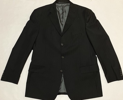 Westbury Mens Size 54 Black Striped Wool Blend Blazer Jacket 3 Button Sport