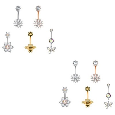  2 PCS Körperbauchring Bauchnabelpiercings Klingelt -Piercing -Schmuck