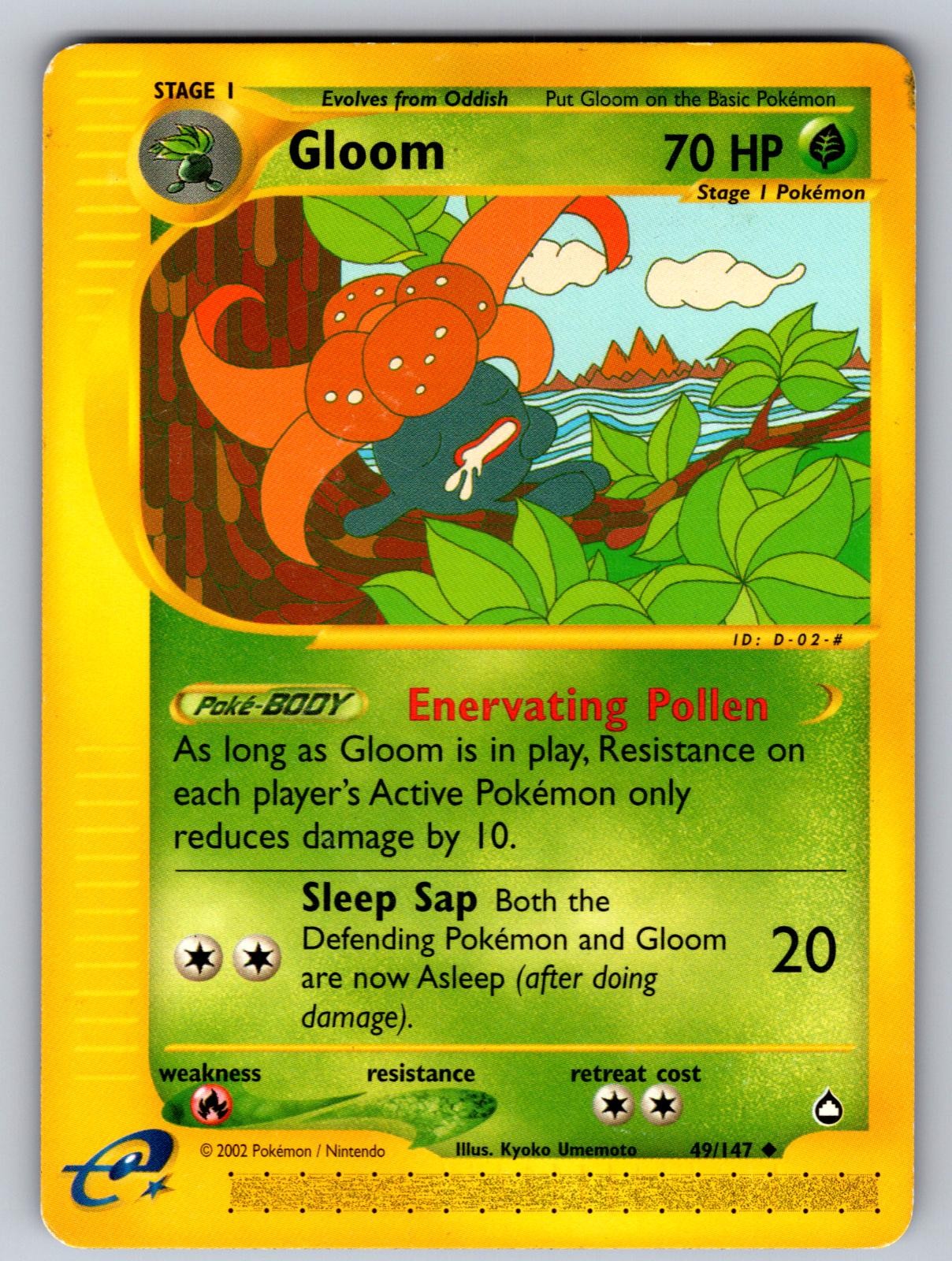 GLOOM 49/147 UNCOMMON AQUAPOLIS POKEMON LIGHTLY PLAYED