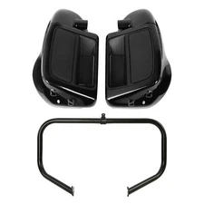 Engine Guard Crash Bar & Lower Vented Leg Fairing Fit For Harley Road King 14-24